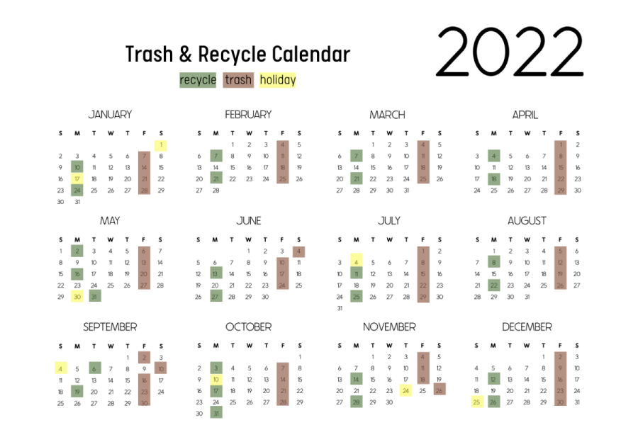 trash and recycle calendar
