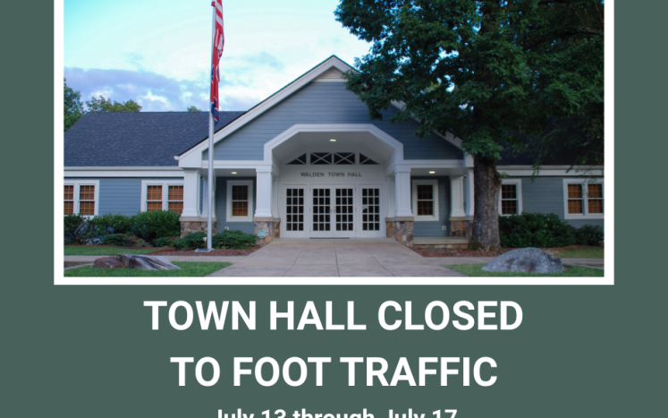 Town Hall closed to in-person public access.